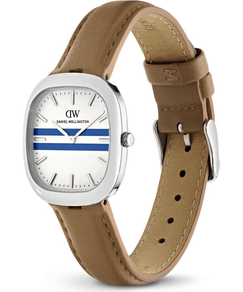 Годинник Жіночий Daniel Wellington Cort Tan Brown Leather White-Blue Silver 30mm