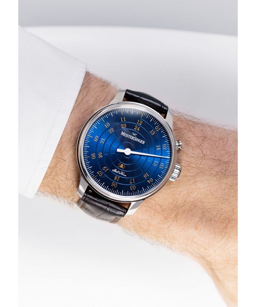 Годинник Чоловічий Meistersinger Bell Hora Medium Blue with Gold