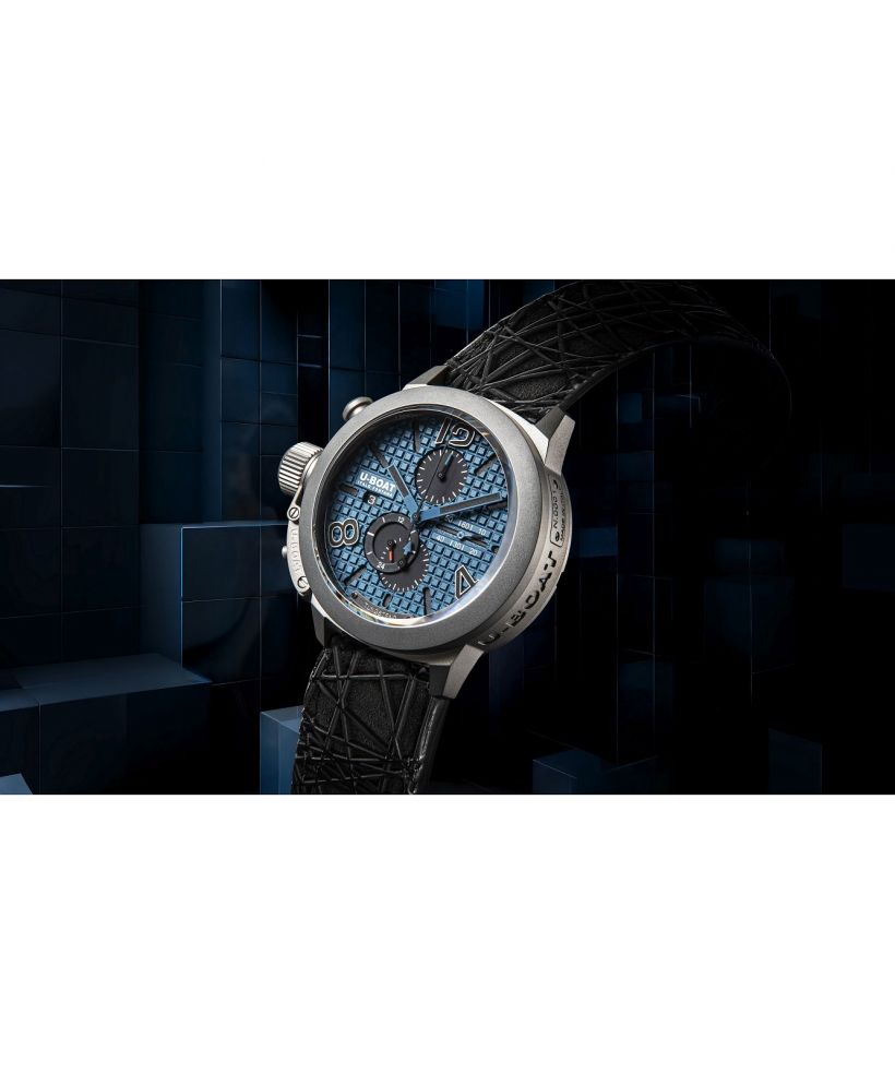 Годинник Чоловічий U-Boat Classico 45 Titanium Tungsten Blue Chronograph Automatic Limited Edition