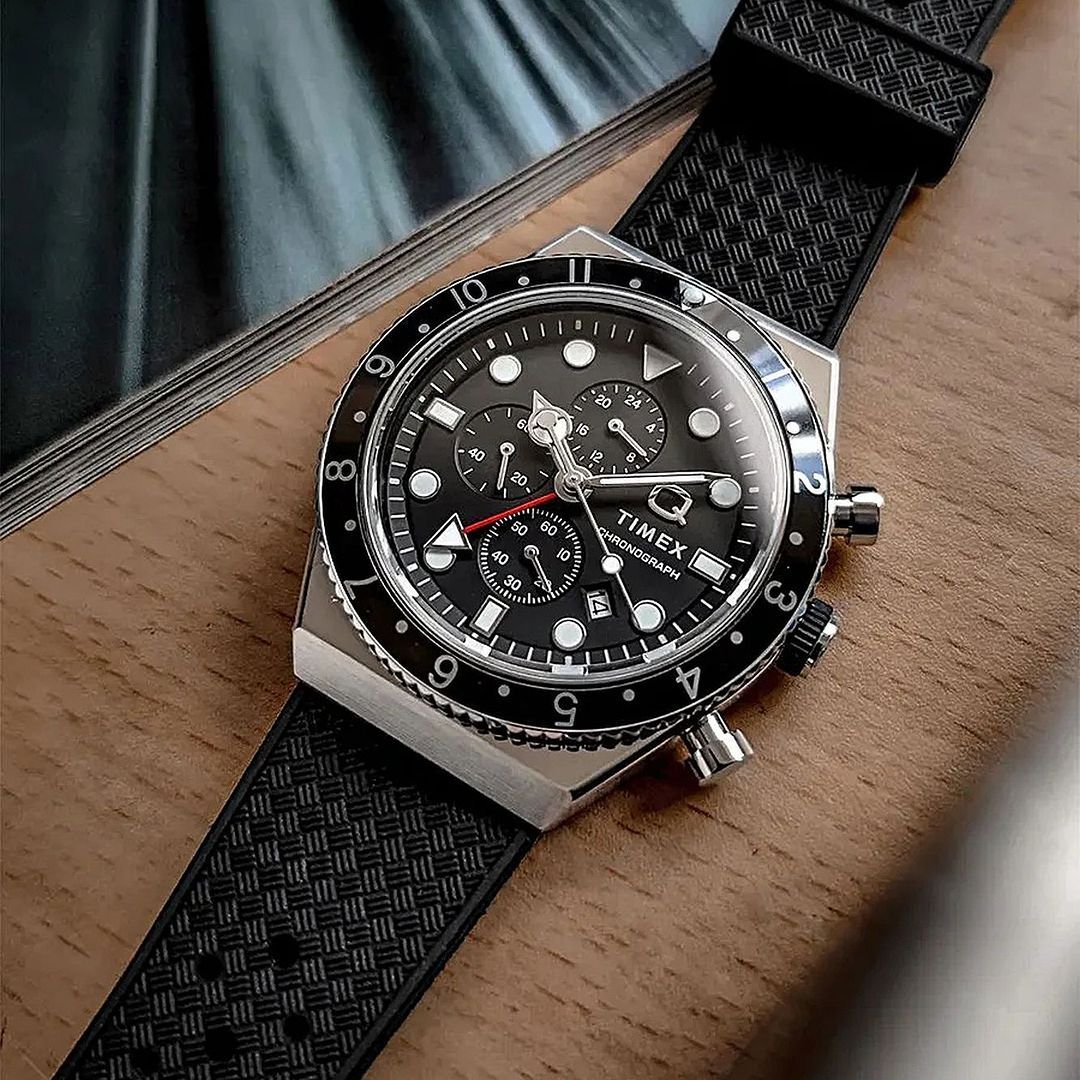 Годинник Чоловічий Timex Timex Q Three Time Zone Chronograph